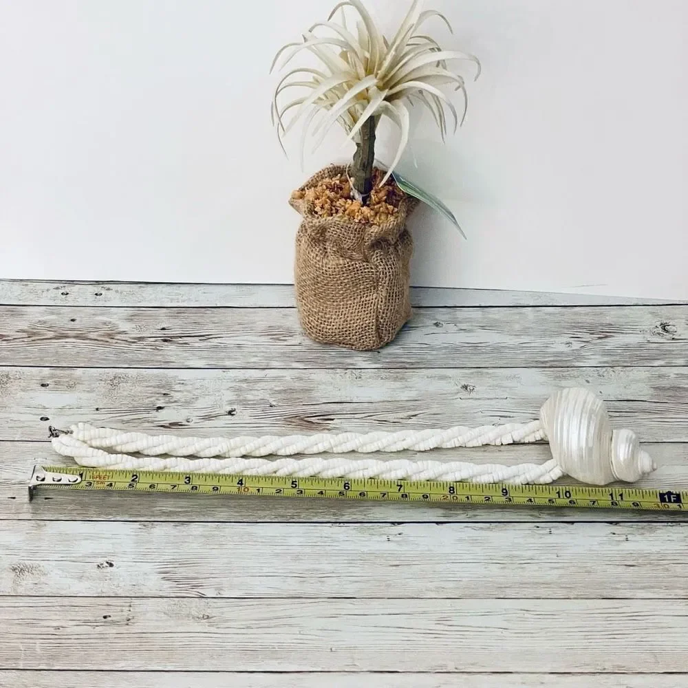 Gorgeous Ivory white off Pearl Natural Seashell Sea Shell 12” Drop Necklace - Picture 10 of 12